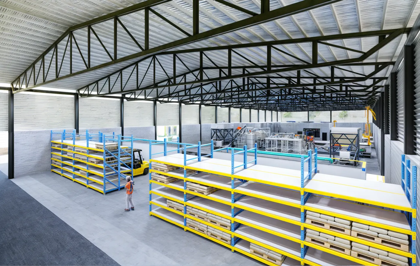 Marcador: render de la nave en gris, en espera de una captura del modelo BIM